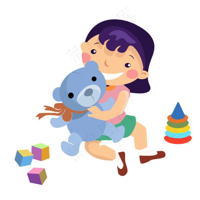 儿童节手绘卡通主体元素