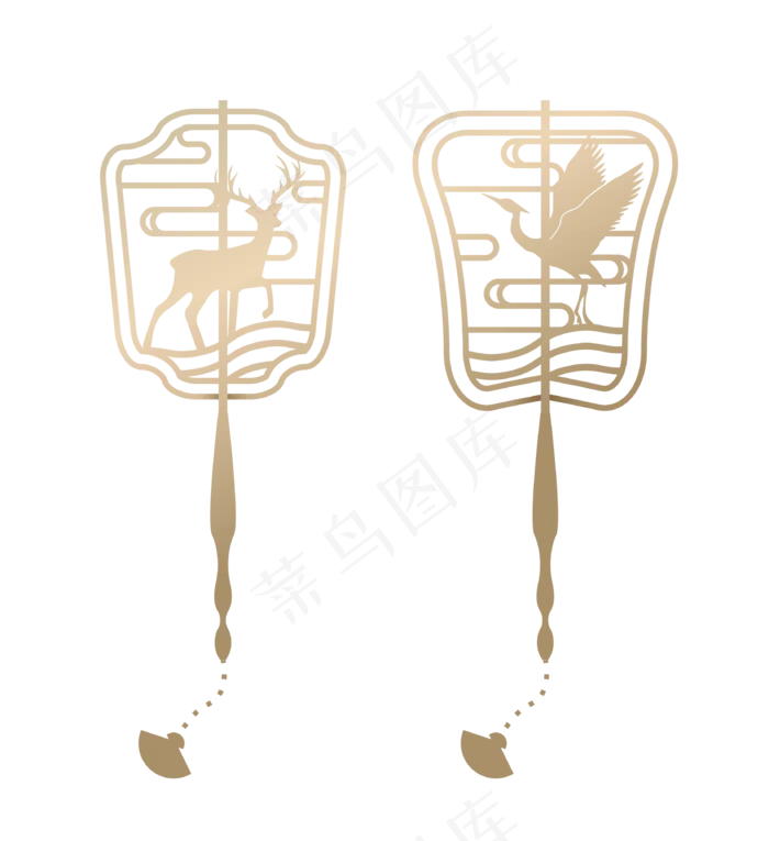 创意金色古风书签(3325*3635px 300 dpi )ai矢量模版下载