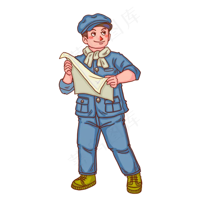 五一劳动节人物看图纸工人(3000X3000(DPI:300))psd模版下载