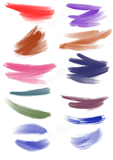 彩色油画笔触笔刷