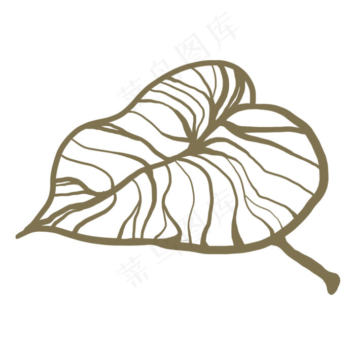 镂空烫金叶子形状装饰物(2000X2000(DPI:300))psd模版下载