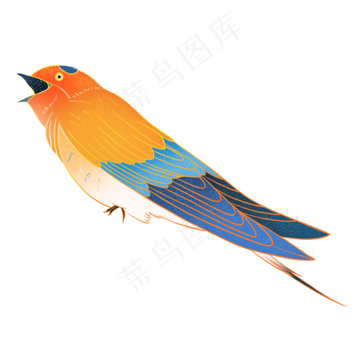 春天国潮风鸟类燕子