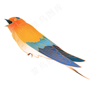 春天国潮风鸟类燕子