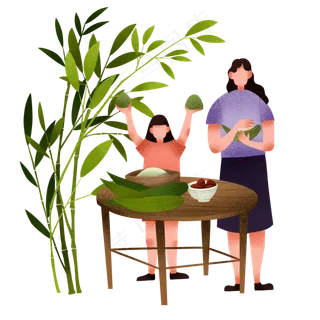 端午节人物和粽子