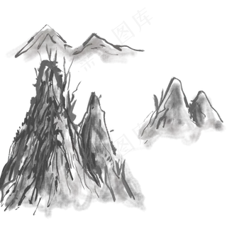 中国风水墨山水画素材
