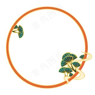 新中式国潮风植物祥云边框