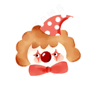 小丑4月1日愚人可爱红色PNG,免抠元素