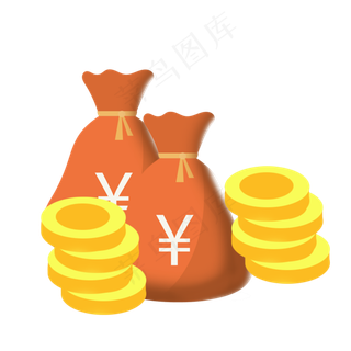 手绘红色福袋免抠