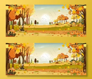 秋景仙境森林草场