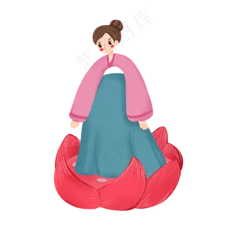 中秋节卡通嫦娥人物素材