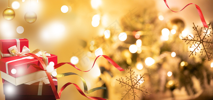 圣诞夜礼物海报背景