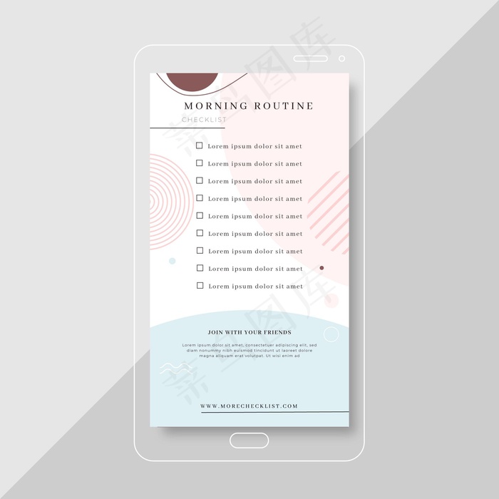 晨间例行公事清单模板故事模板