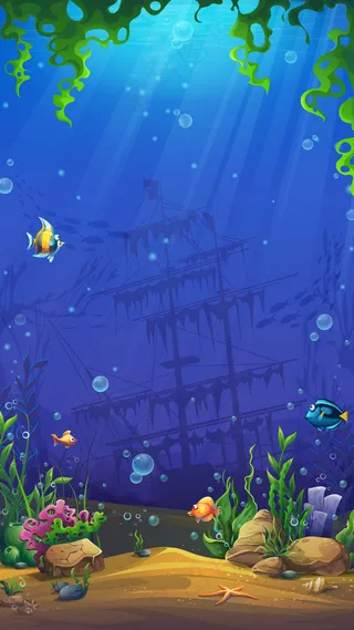 麻将鱼世界插画