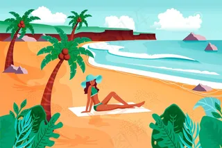 夏季景观-缩放背景