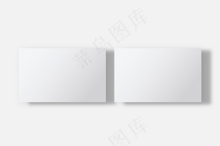 白色色调的空白名片模型样机，具有前后视图eps,ai矢量模版下载