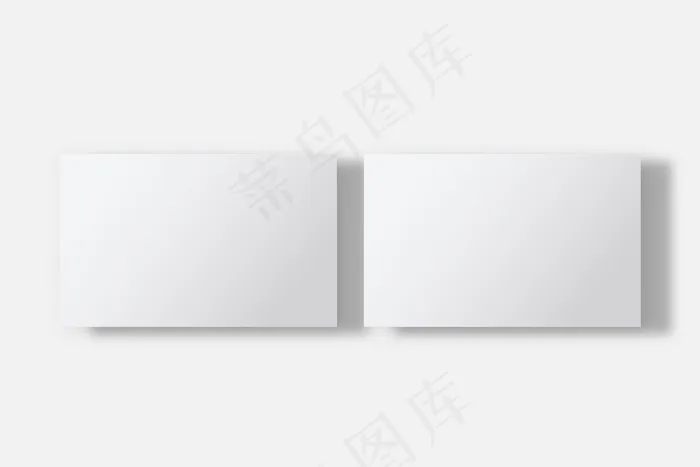 白色色调的空白名片模型样机，具有前后视图eps,ai矢量模版下载