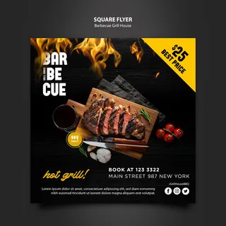 带烧烤的宣传单,DM传单模板