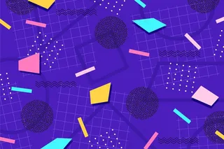 各种形状和点孟菲斯背景