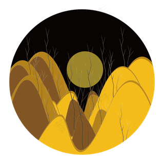 秋天枯树景色素材