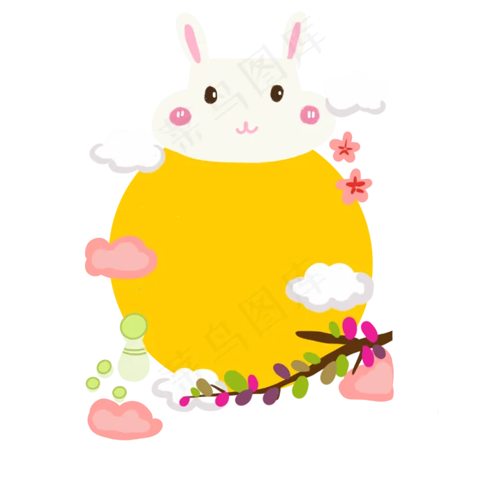 中秋玉兔边框(3000X3000(DPI:300))psd模版下载