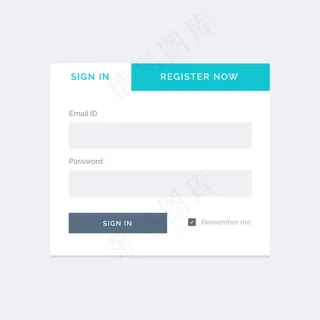 灰色背景上的白色登录模板