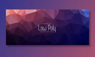 抽象低多边形闪亮横幅banner背景