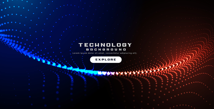 发光技术粒子数字波浪背景