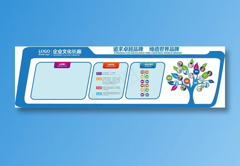 企业文化墙ai矢量模版下载