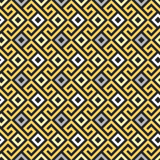 传统无缝复古金方形希腊装饰，曲流