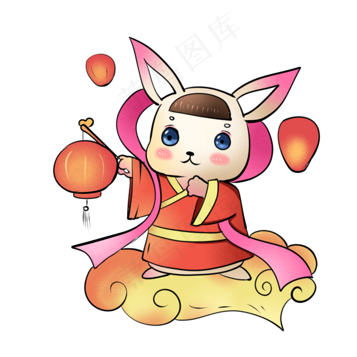 八月十五中秋节玉兔嫦娥插图可爱