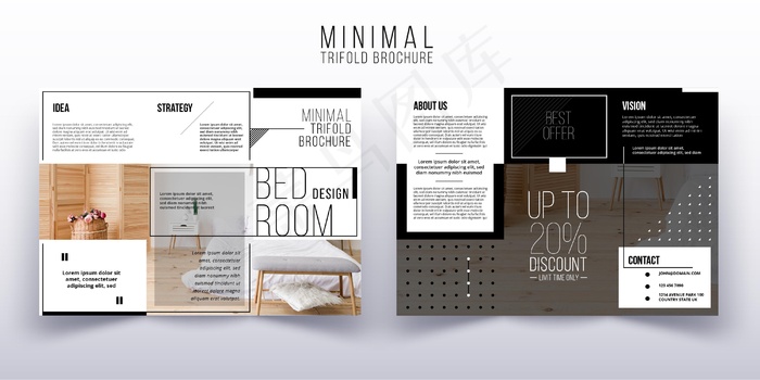 带照片的最小三折页小册子模板