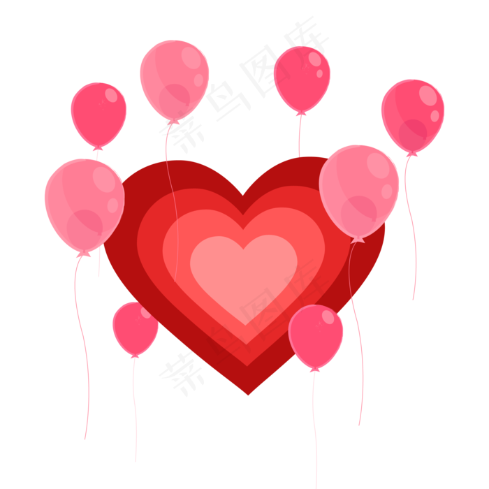 矢量手绘卡通爱心