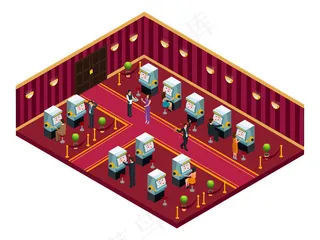 等距赌场内部房间模板