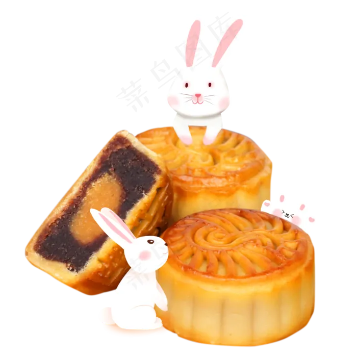 中秋月饼玉兔合成(2000X2000(DPI:72))psd模版下载