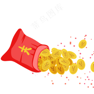 红色金币袋子