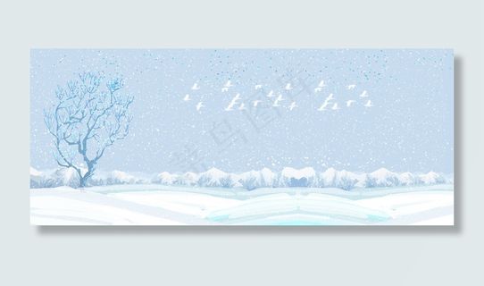 冬天雪景自然风景