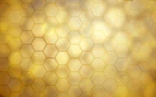 模糊的金色蜂巢背景