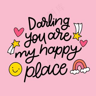 粉色背景上的情人节浪漫字样