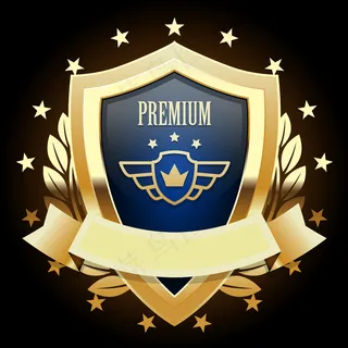 带花环的金盾徽章 带花环的金盾徽章