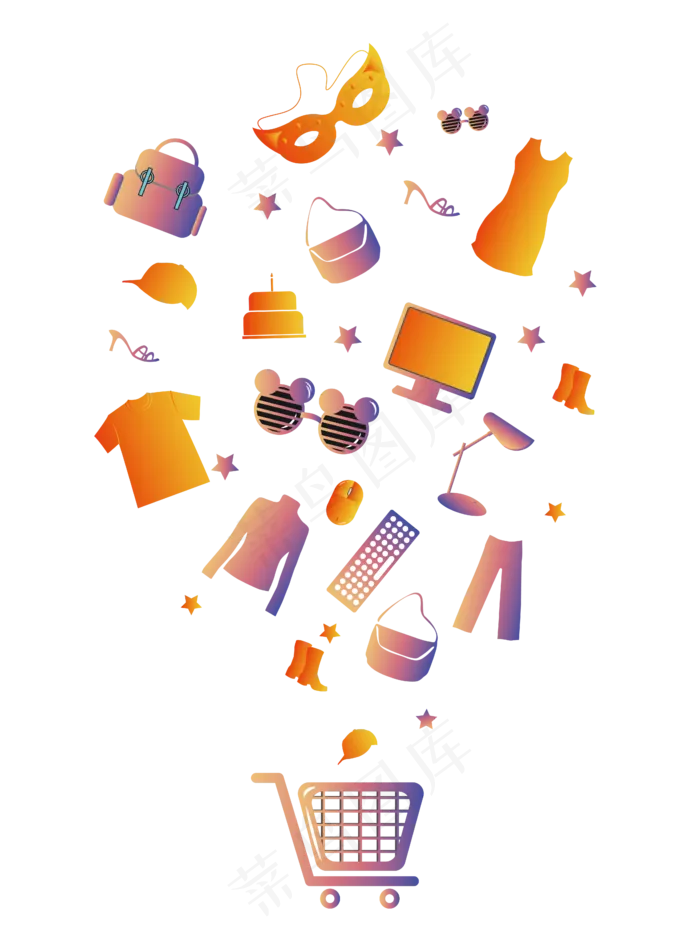 矢量电商购物元素(4609*6221px 300 dpi )ai矢量模版下载