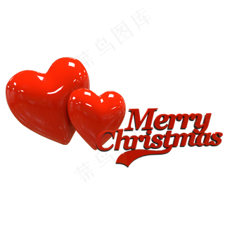 红色英文圣诞快乐