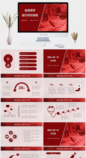 红色标准PPT模板预览图