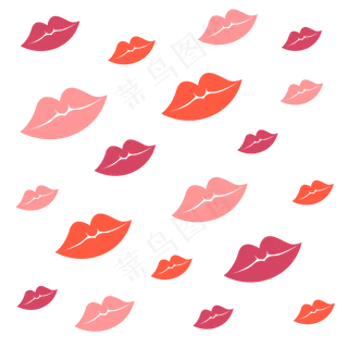 七夕节情侣唇印