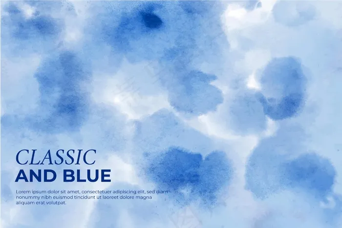 经典蓝色背景，带污渍和水滴eps,ai矢量模版下载