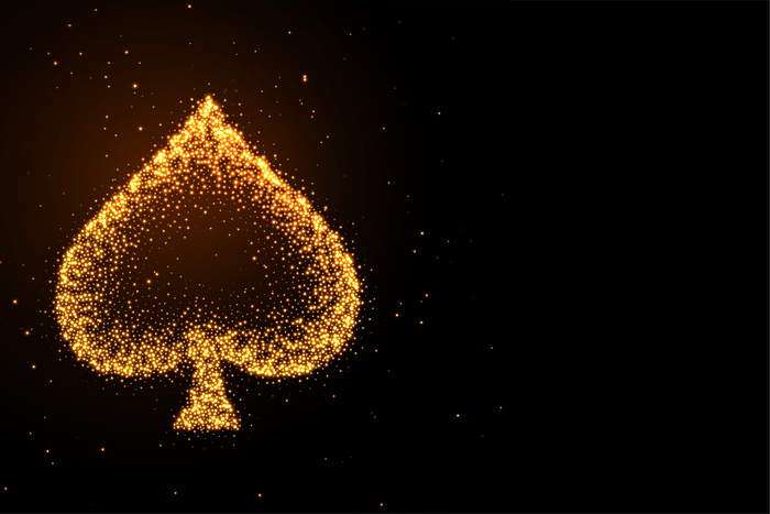发光的金色闪光黑桃符号黑色背景eps,ai矢量模版下载
