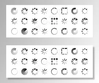 网页加载图标矢量。负载指示器隔离在白色背景上