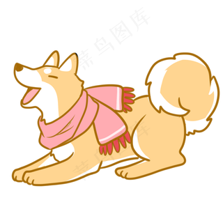 戴着围巾的柴犬