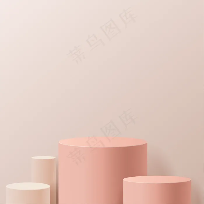 具有几何形式的最小场景。奶油色背景的圆筒形讲台。现场展示化妆品、陈列柜、店面、陈列柜。3d插图。eps,ai矢量模版下载