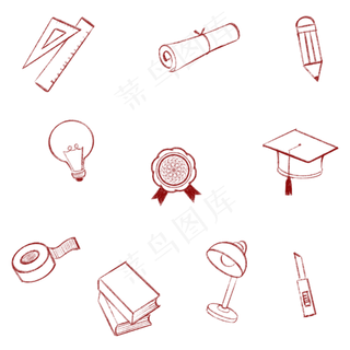 学习用品简单涂鸦