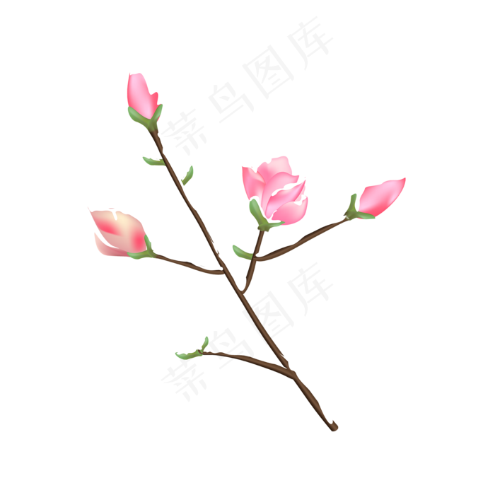 冬天结霜的梅花树枝(3000X3000(DPI:300))ai矢量模版下载